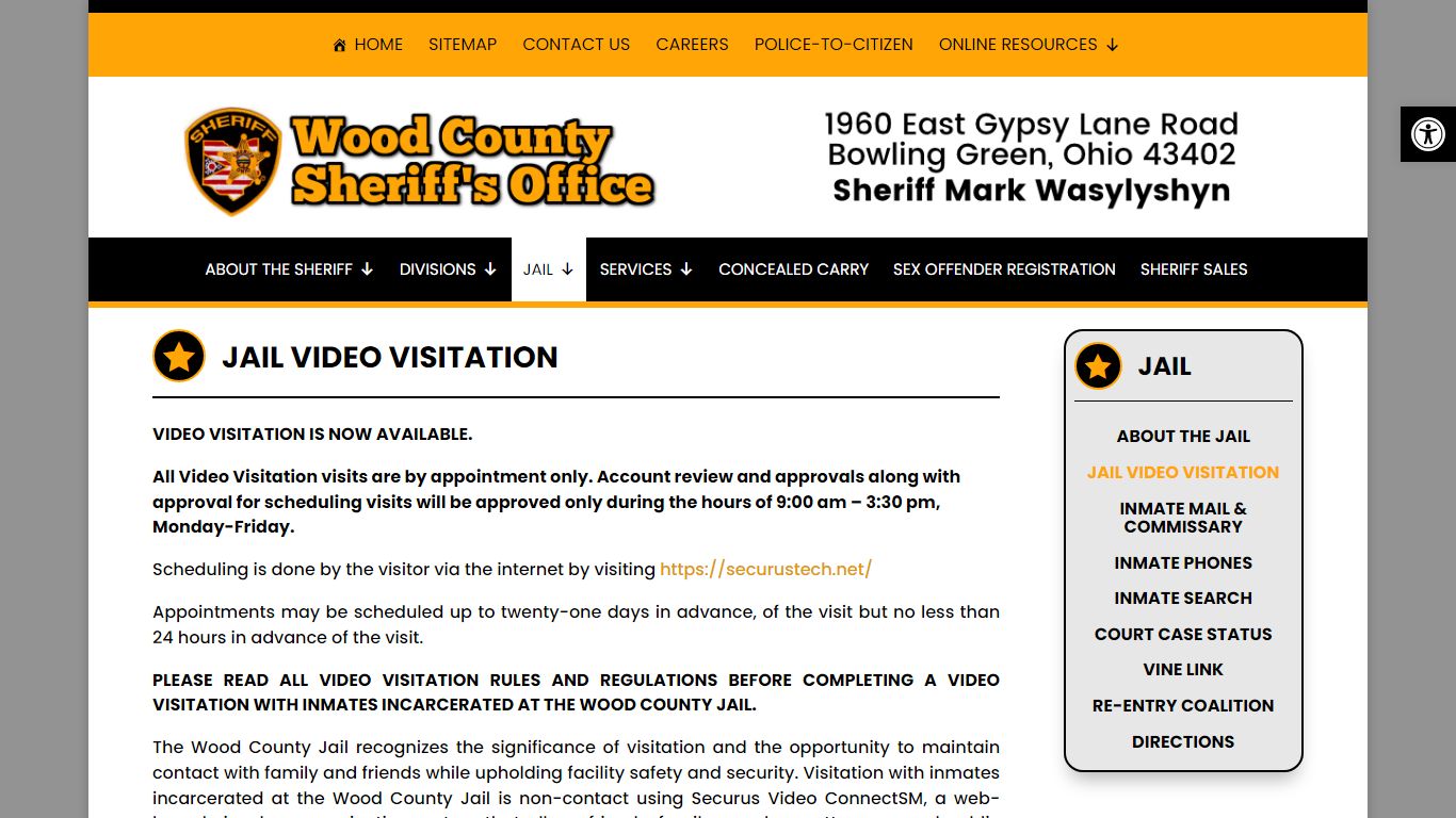 JAIL VIDEO VISITATION - Wood County Sheriff's Office